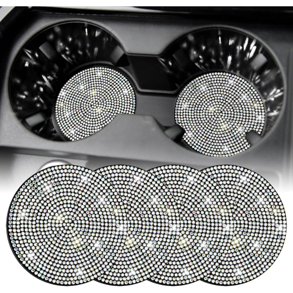 Bling Cup Holder Coasters For Car, 4pcs Universal Non-Slip Cup Holder, Embedded